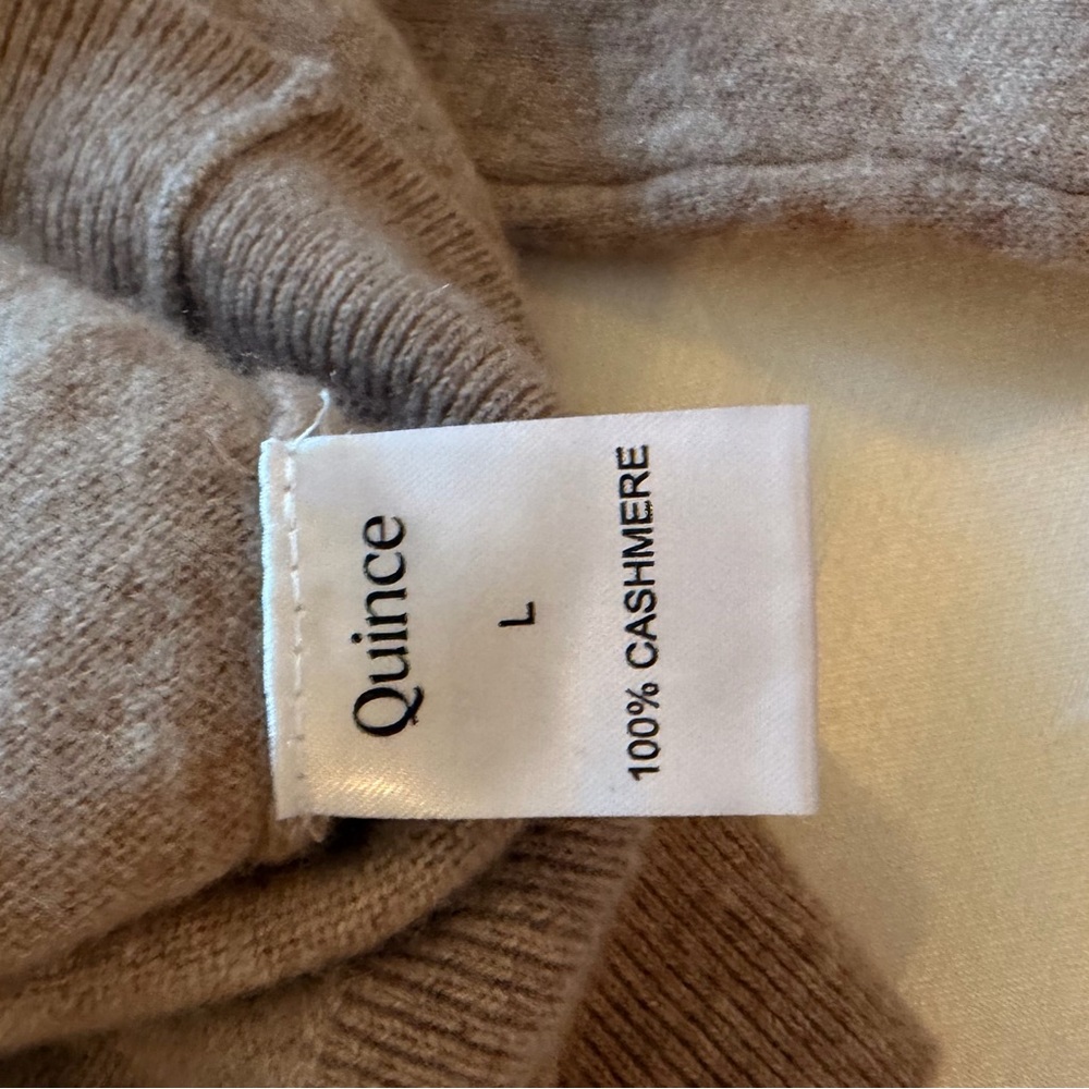 Quince Mongolian Cashmere Full-Zip Hoodie in Beige - Picture 7 of 7